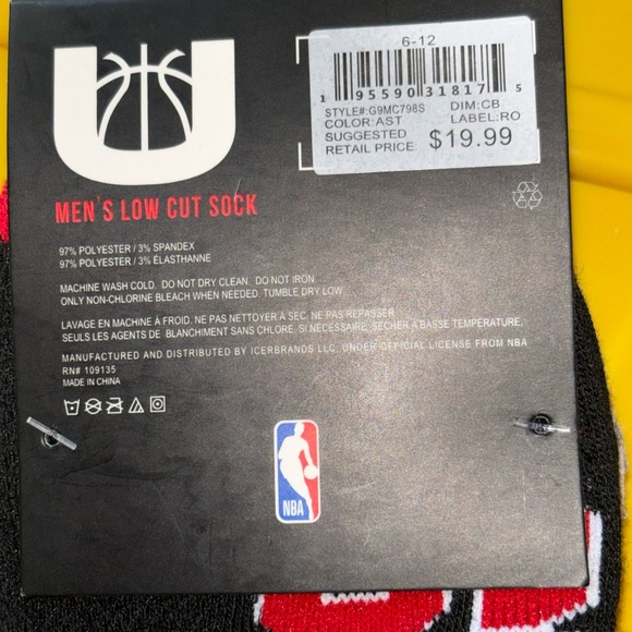 Chicago bulls low cut 3 pair men’s (6-12) socks - Picture 2 of 4
